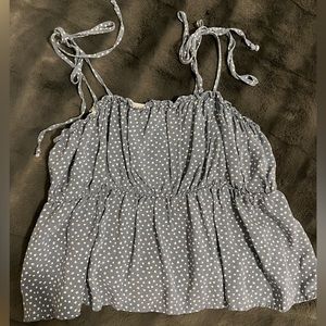 Pacsun blue with white flowers tank top